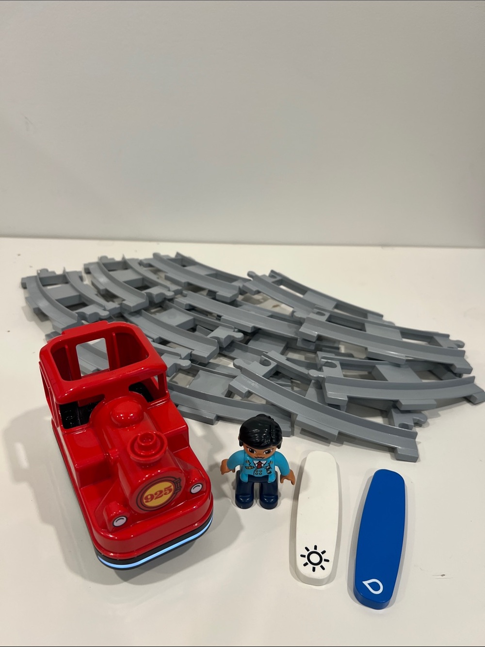 LEGO DUPLO Motorized Battery Powered Steam Train Set with Figure & Tracks